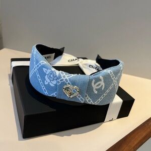 Denim Blue Floral Headband